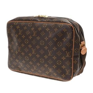 Louis Vuitton Brown Shoulder Canvas Bag Reporter Monogram